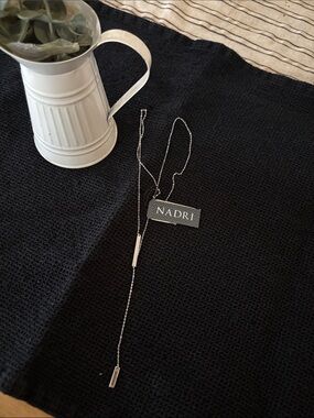 Nadri Silver Y-Style Drop Necklace